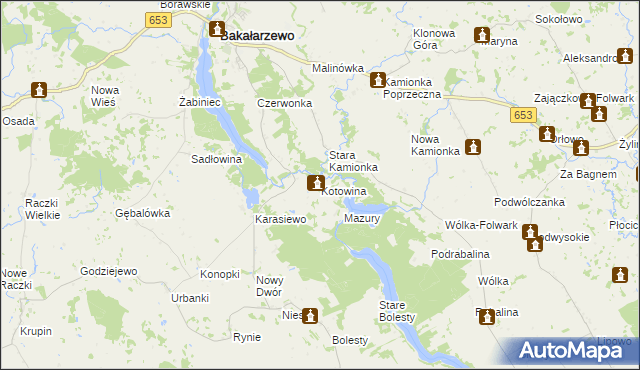 mapa Kotowina, Kotowina na mapie Targeo