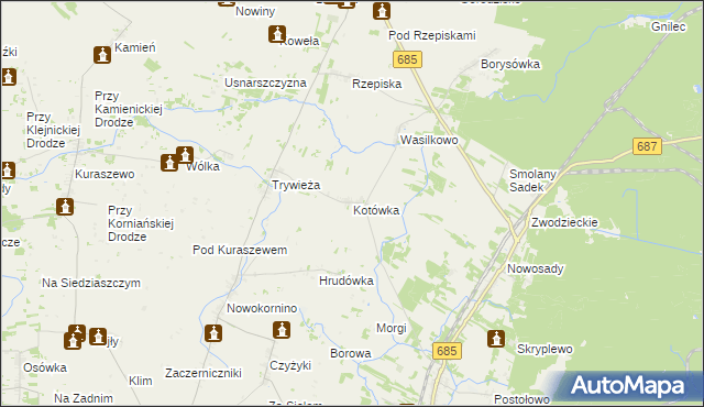 mapa Kotówka gmina Hajnówka, Kotówka gmina Hajnówka na mapie Targeo