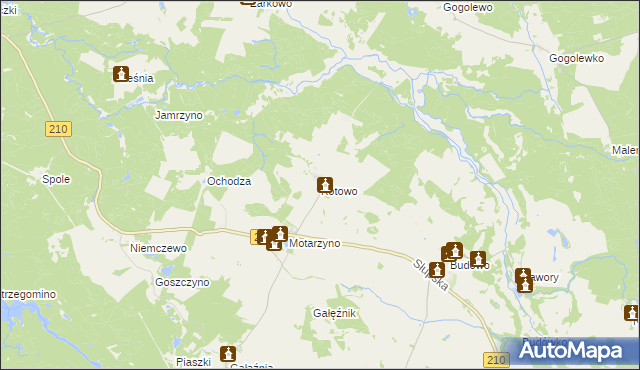 mapa Kotowo gmina Dębnica Kaszubska, Kotowo gmina Dębnica Kaszubska na mapie Targeo