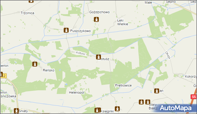 mapa Kotusz, Kotusz na mapie Targeo