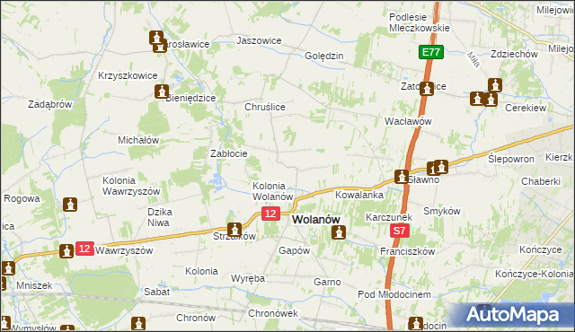 mapa Kowala-Duszocina, Kowala-Duszocina na mapie Targeo