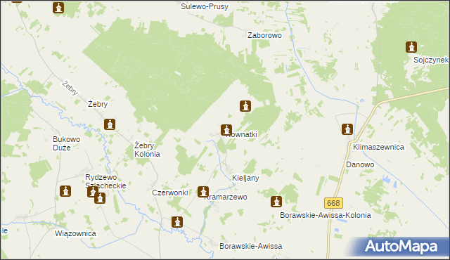 mapa Kownatki gmina Radziłów, Kownatki gmina Radziłów na mapie Targeo