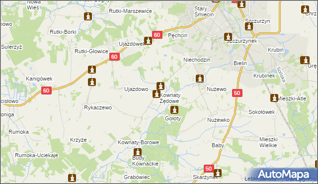 mapa Kownaty Żędowe, Kownaty Żędowe na mapie Targeo