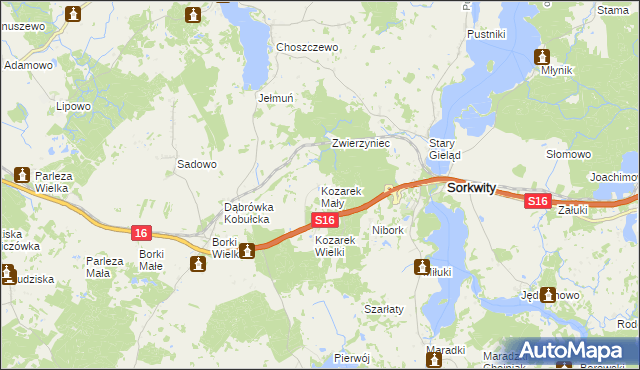 mapa Kozarek Mały, Kozarek Mały na mapie Targeo