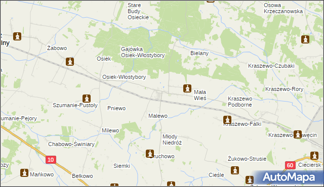 mapa Koziebrody, Koziebrody na mapie Targeo