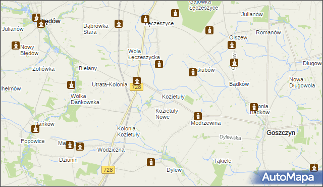 mapa Kozietuły, Kozietuły na mapie Targeo