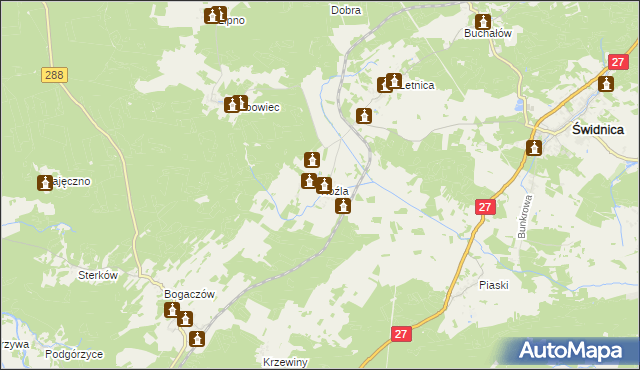 mapa Koźla, Koźla na mapie Targeo