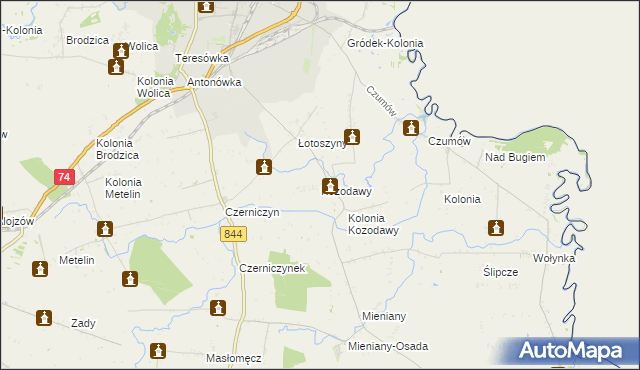 mapa Kozodawy, Kozodawy na mapie Targeo