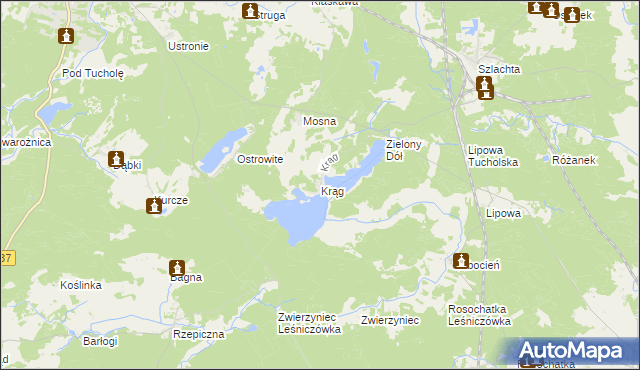 mapa Krąg gmina Śliwice, Krąg gmina Śliwice na mapie Targeo