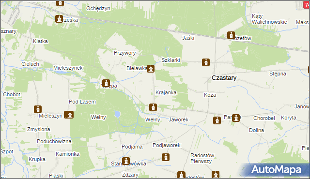 mapa Krajanka, Krajanka na mapie Targeo