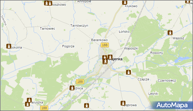 mapa Krajenka-Wybudowanie, Krajenka-Wybudowanie na mapie Targeo