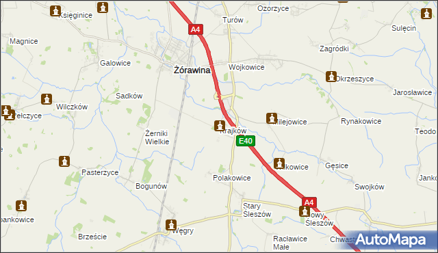 mapa Krajków gmina Żórawina, Krajków gmina Żórawina na mapie Targeo