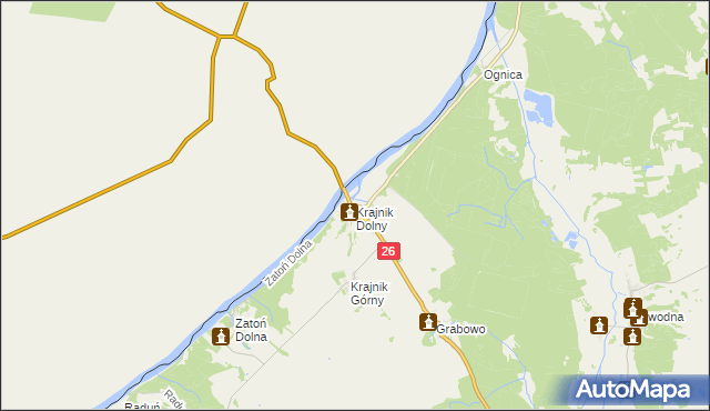 mapa Krajnik Dolny, Krajnik Dolny na mapie Targeo