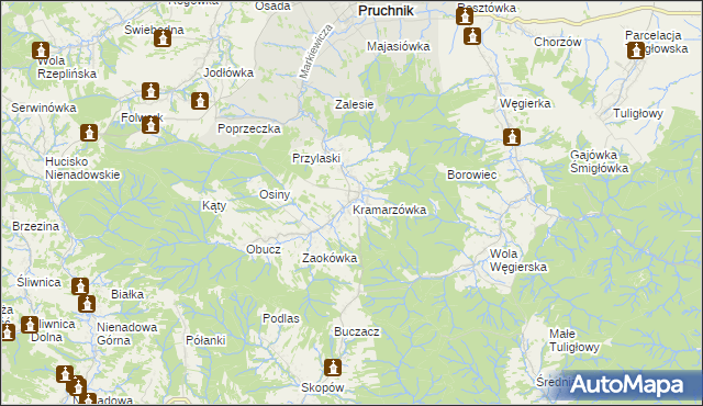 mapa Kramarzówka, Kramarzówka na mapie Targeo