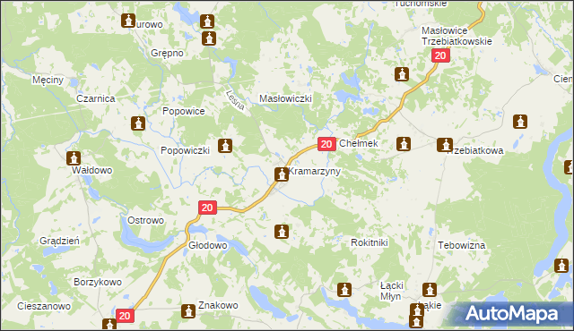 mapa Kramarzyny, Kramarzyny na mapie Targeo