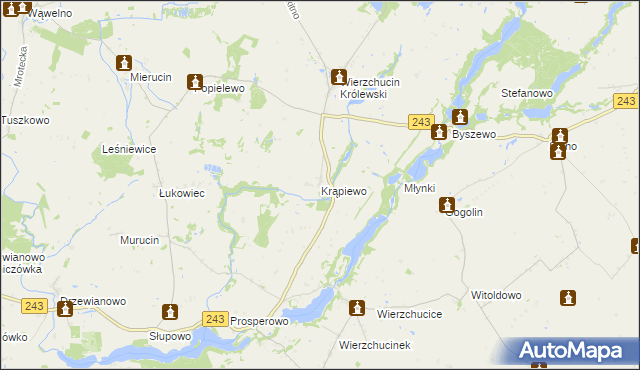 mapa Krąpiewo, Krąpiewo na mapie Targeo