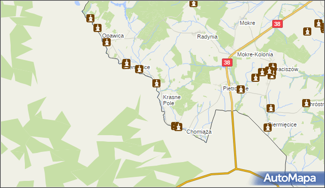 mapa Krasne Pole, Krasne Pole na mapie Targeo