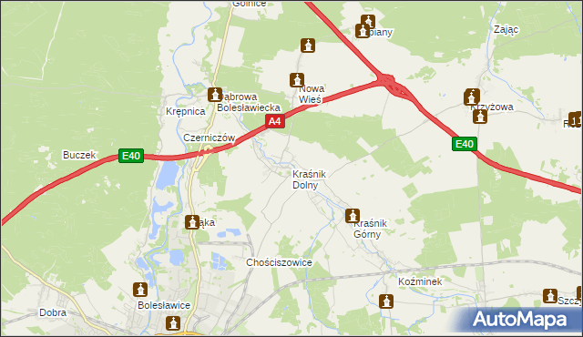 mapa Kraśnik Dolny, Kraśnik Dolny na mapie Targeo