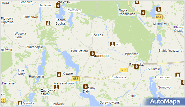 mapa Krasnopol, Krasnopol na mapie Targeo