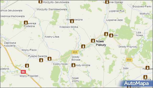 mapa Krasowo-Częstki, Krasowo-Częstki na mapie Targeo