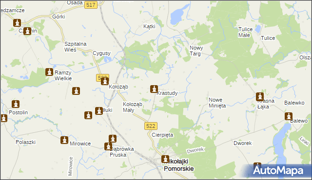 mapa Krastudy, Krastudy na mapie Targeo