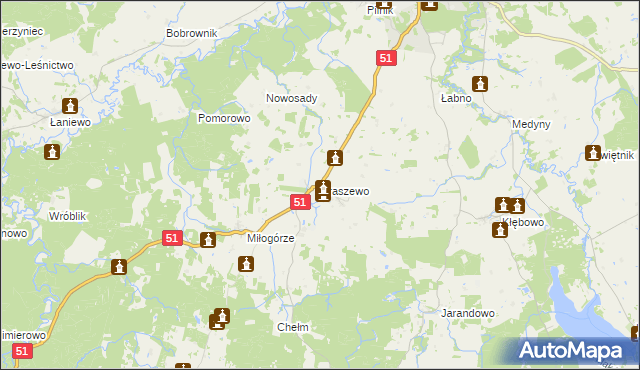 mapa Kraszewo gmina Lidzbark Warmiński, Kraszewo gmina Lidzbark Warmiński na mapie Targeo