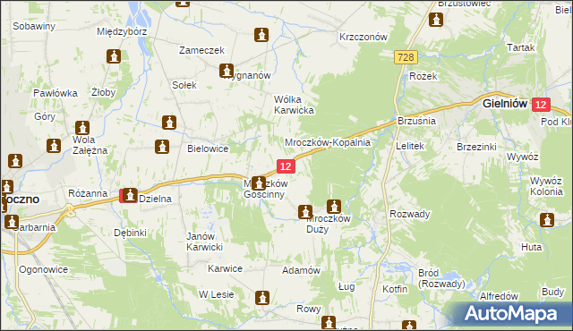 mapa Kraszków gmina Opoczno, Kraszków gmina Opoczno na mapie Targeo