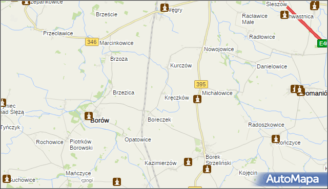 mapa Kręczków, Kręczków na mapie Targeo