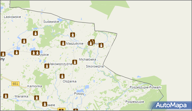 mapa Krejwiany gmina Rutka-Tartak, Krejwiany gmina Rutka-Tartak na mapie Targeo