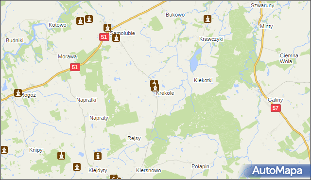 mapa Krekole, Krekole na mapie Targeo