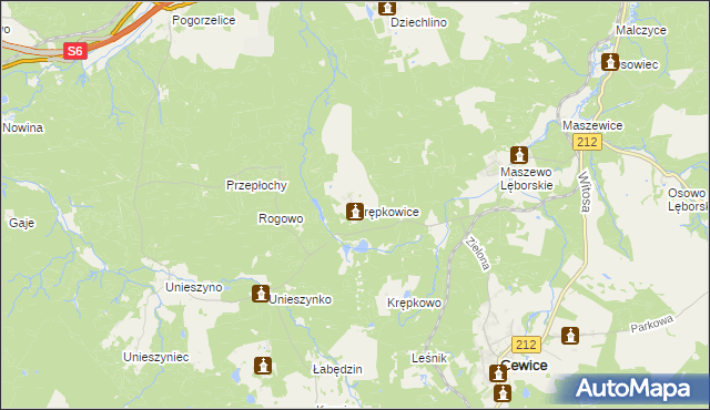 mapa Krępkowice, Krępkowice na mapie Targeo