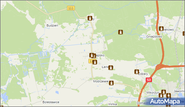 mapa Krępsko gmina Goleniów, Krępsko gmina Goleniów na mapie Targeo