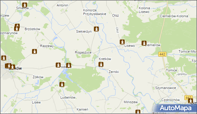 mapa Kretków, Kretków na mapie Targeo