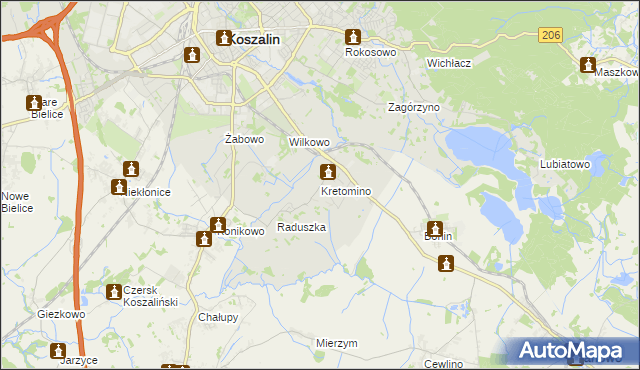 mapa Kretomino, Kretomino na mapie Targeo