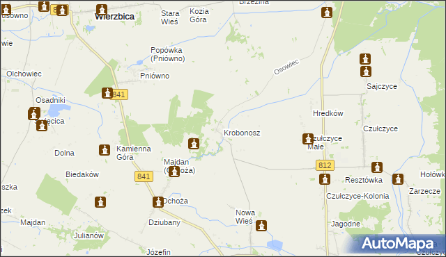 mapa Krobonosz, Krobonosz na mapie Targeo