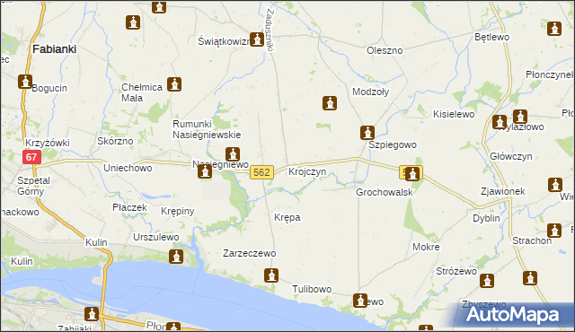 mapa Krojczyn, Krojczyn na mapie Targeo