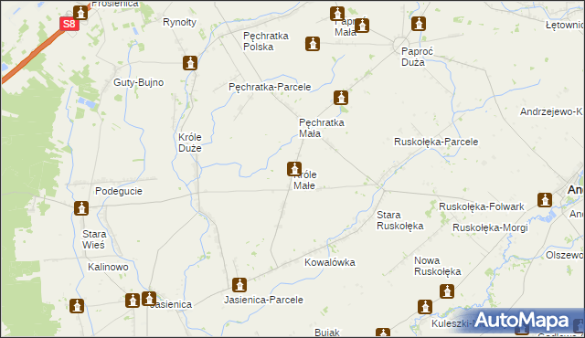 mapa Króle Małe, Króle Małe na mapie Targeo