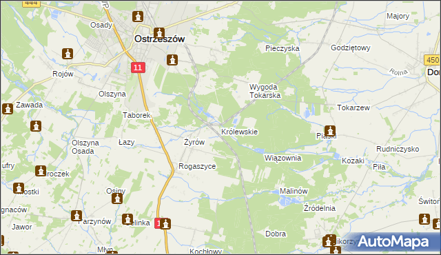 mapa Królewskie, Królewskie na mapie Targeo