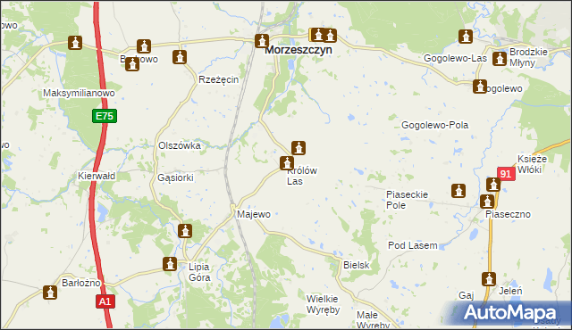 mapa Królów Las, Królów Las na mapie Targeo