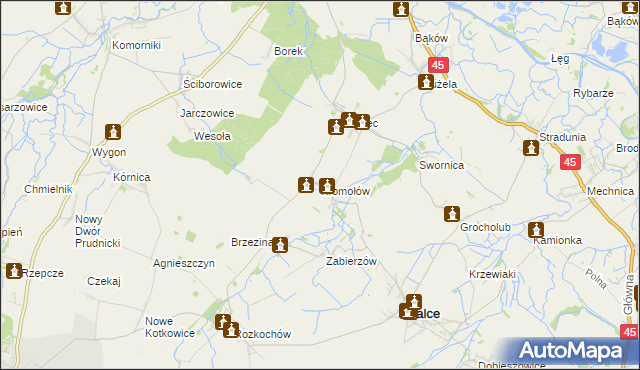 mapa Kromołów, Kromołów na mapie Targeo