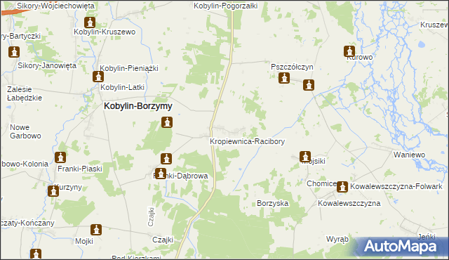 mapa Kropiewnica-Gajki, Kropiewnica-Gajki na mapie Targeo