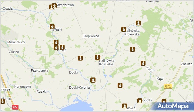 mapa Kropiwnica gmina Knyszyn, Kropiwnica gmina Knyszyn na mapie Targeo