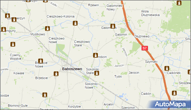 mapa Krościn, Krościn na mapie Targeo