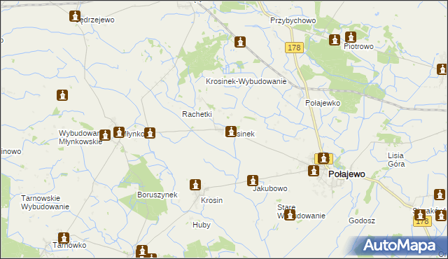 mapa Krosinek, Krosinek na mapie Targeo