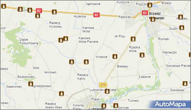 mapa Krowice, Krowice na mapie Targeo