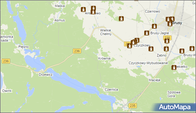 mapa Krównia, Krównia na mapie Targeo