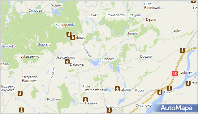 mapa Kruchowo, Kruchowo na mapie Targeo