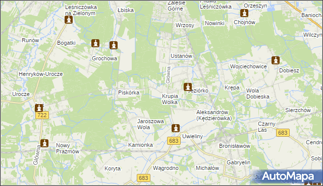 mapa Krupia Wólka, Krupia Wólka na mapie Targeo