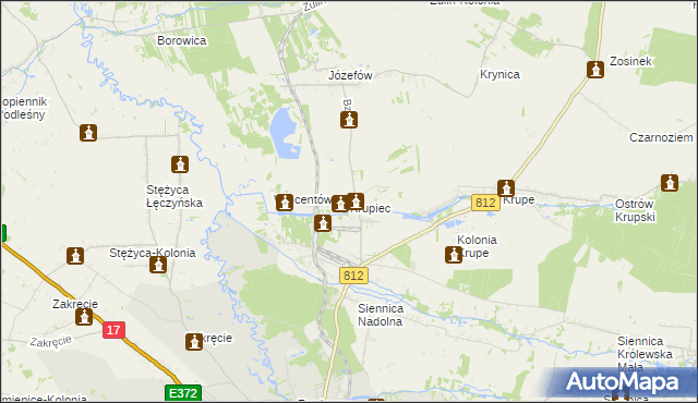 mapa Krupiec, Krupiec na mapie Targeo