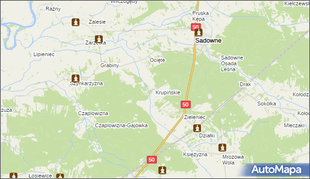 mapa Krupińskie, Krupińskie na mapie Targeo